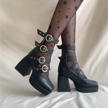 Cargar imagen en el visor de la galería, Zapatos gladiador negros mate