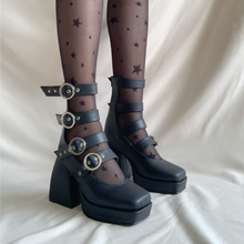 Cargar imagen en el visor de la galería, Zapatos gladiador negros mate