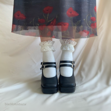 Cargar imagen en el visor de la galería, Zapatos con doble correa negro mate *últimos pares*