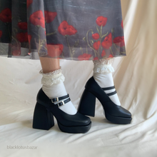 Cargar imagen en el visor de la galería, Zapatos con doble correa negro mate *últimos pares*