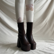 Cargar imagen en el visor de la galería, Bota café tacón ancho