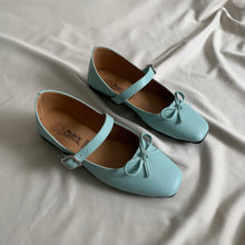 Cargar imagen en el visor de la galería, *PAR ÚNICO* Ballerinas con moño aguamarina talla 23