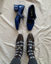 Cargar imagen en el visor de la galería, Mary janes azul charol