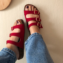 Cargar imagen en el visor de la galería, Sandalias de corcho tres hebillas