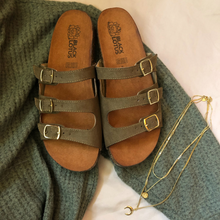 Cargar imagen en el visor de la galería, Sandalias de corcho tres hebillas
