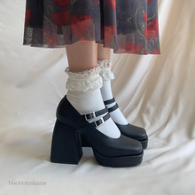 Cargar imagen en el visor de la galería, Zapatos con doble correa negro mate *últimos pares*
