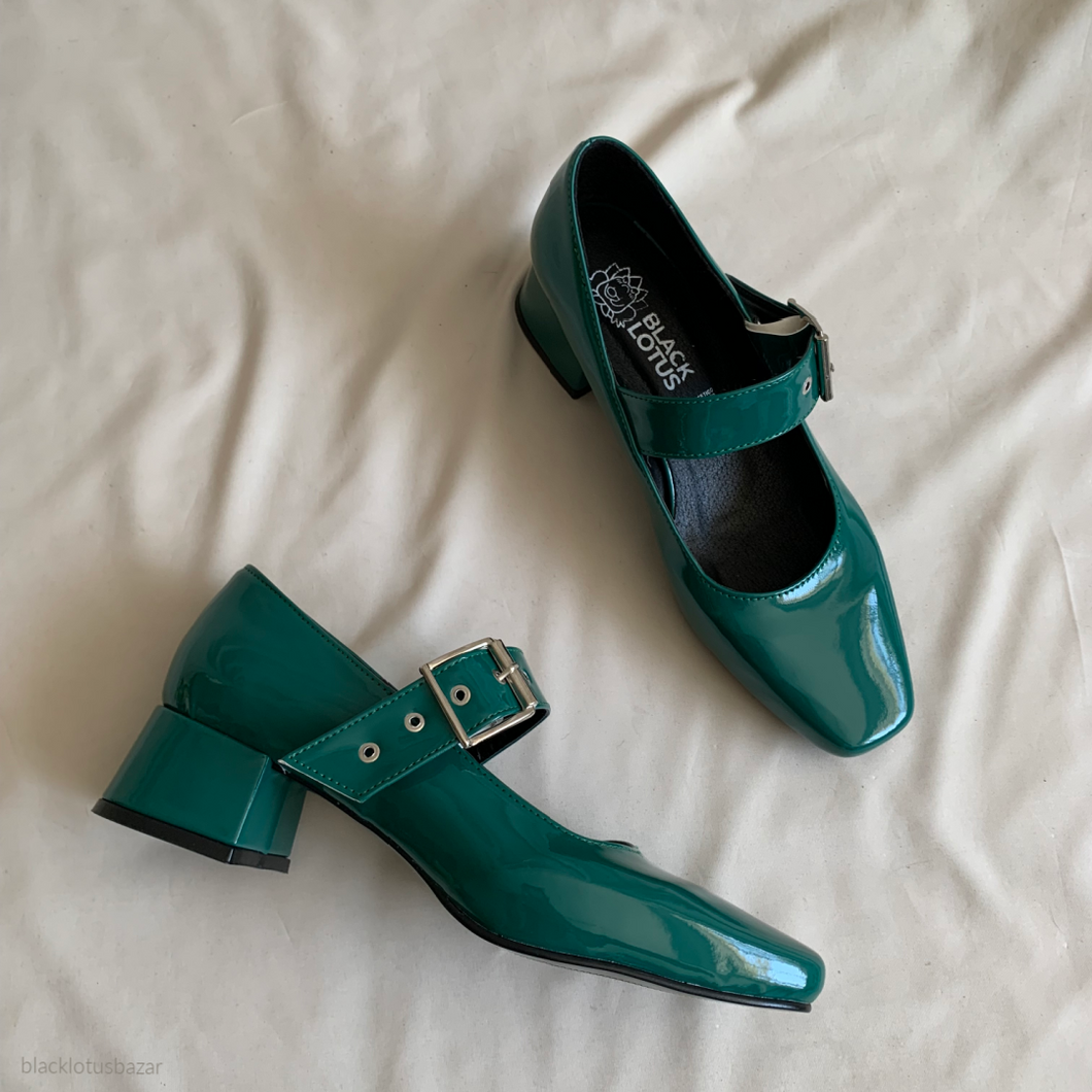 Mary janes verde charol