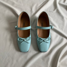 Cargar imagen en el visor de la galería, *PAR ÚNICO* Ballerinas con moño aguamarina talla 23
