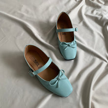Cargar imagen en el visor de la galería, *PAR ÚNICO* Ballerinas con moño aguamarina talla 23
