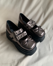 Cargar imagen en el visor de la galería, Ballerinas maxi con moño y ojillos
