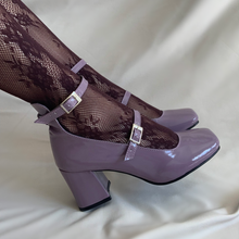Cargar imagen en el visor de la galería, Mary janes violeta de tacón bajo *Edición limitada*
