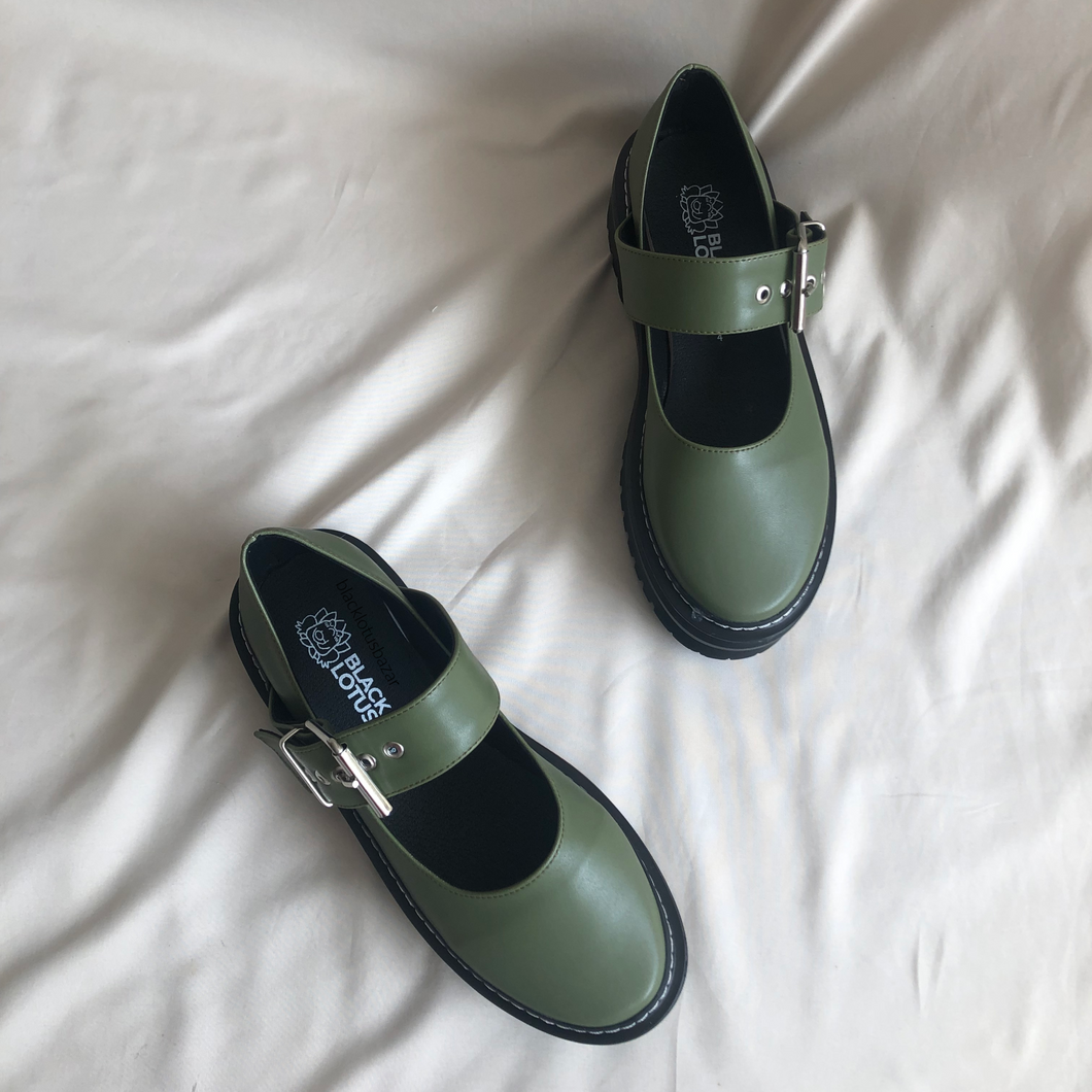Zapatos Mary Jane verdes